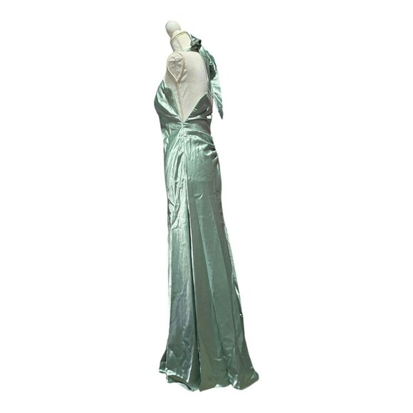 Vtg Gunne Sax Halter Satin Formal Gown Womens Size 3/4 Jessica McClintock - Picture 5 of 16